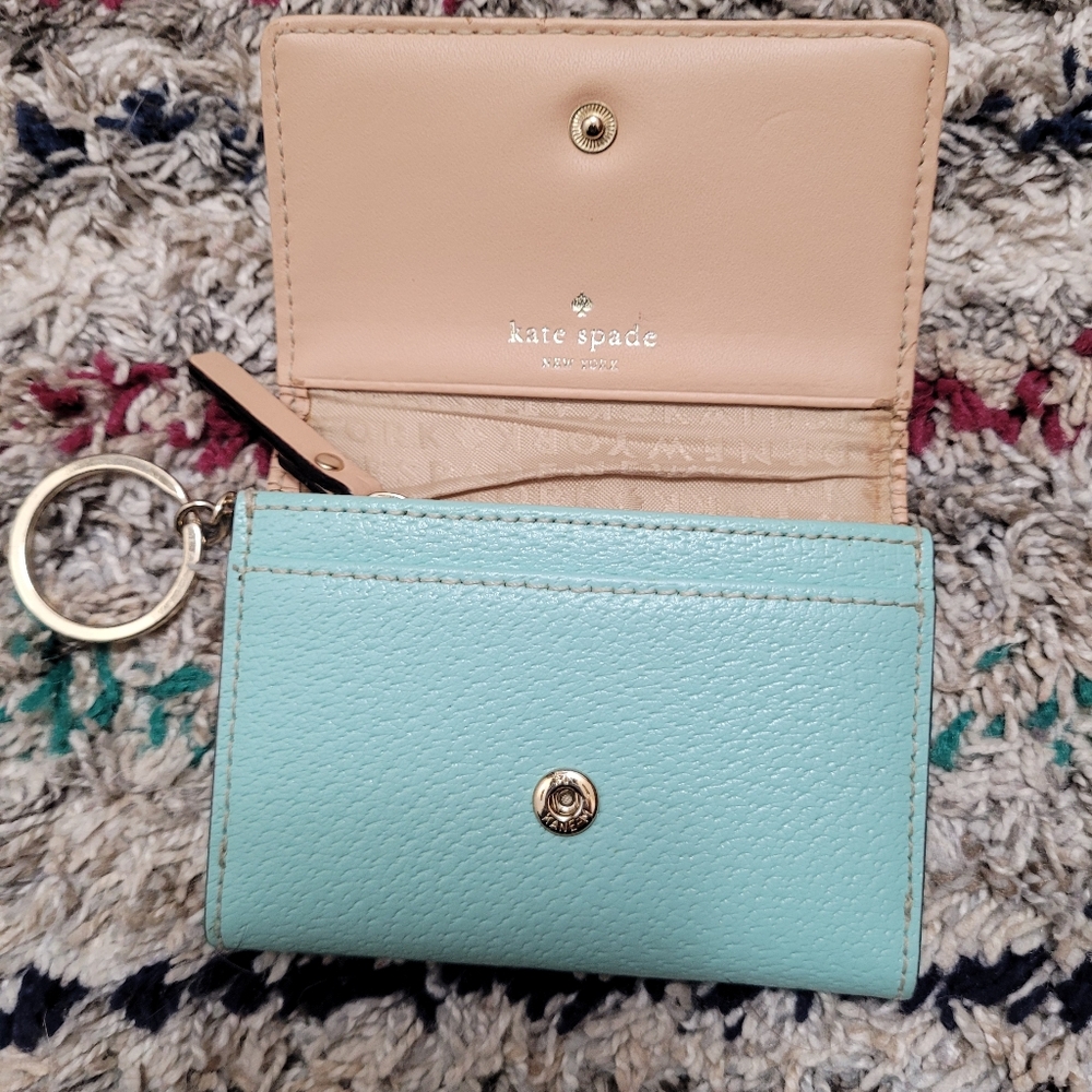 Kate Spade Teal Leather Compact Wallet - Picture 2 of 12